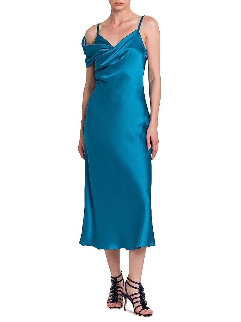 Satin One-Shoulder Gown