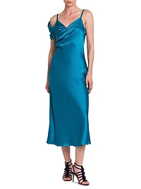 Satin One-Shoulder Gown