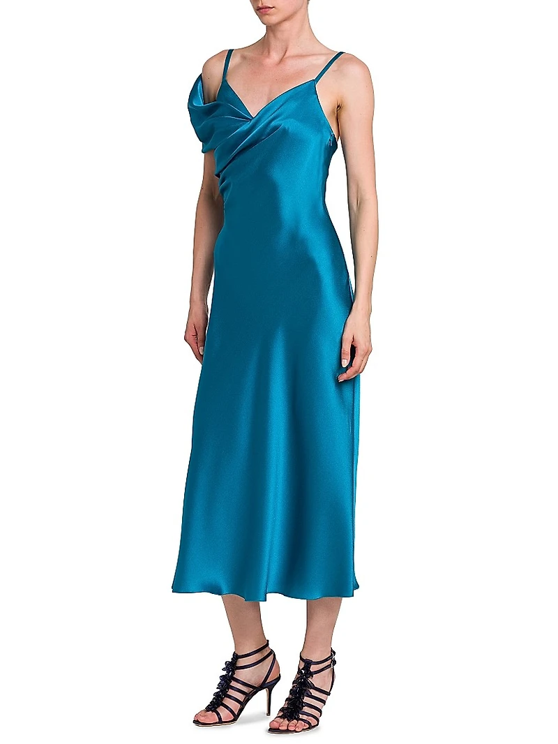 Satin One-Shoulder Gown