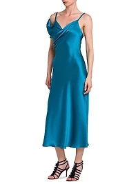 Satin One-Shoulder Gown