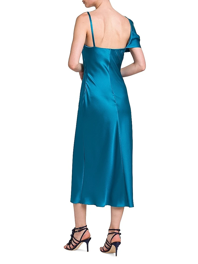 Satin One-Shoulder Gown