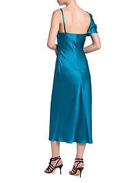 Satin One-Shoulder Gown