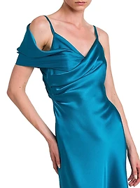 Satin One-Shoulder Gown