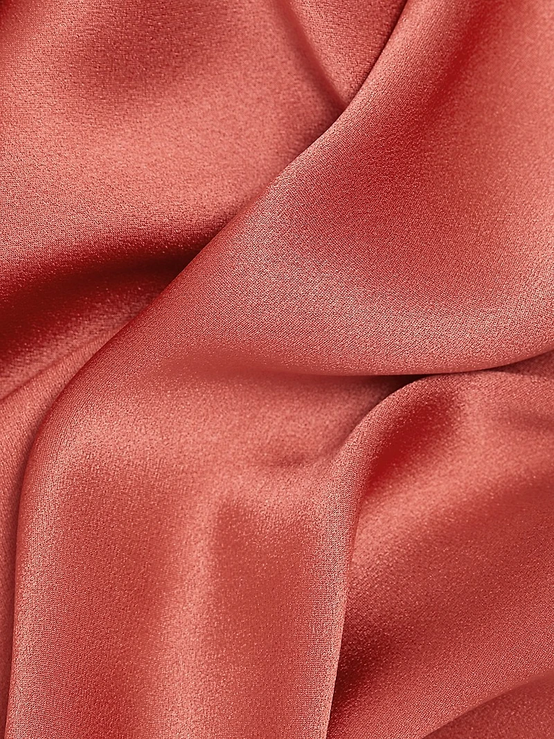 Satin Cape A-Line Gown