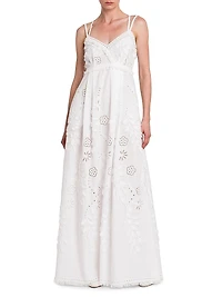 Embellished Broderie Anglaise Sleeveless Maxi Dress