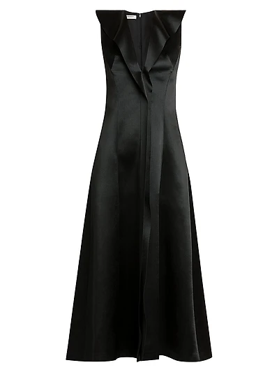 Duchesse Satin Sleeveless Midi-Dress