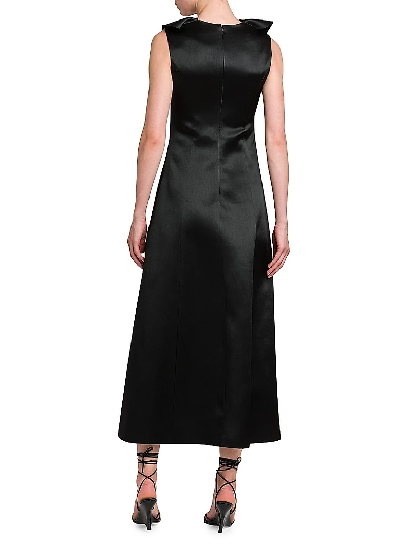 Duchesse Satin Sleeveless Midi-Dress