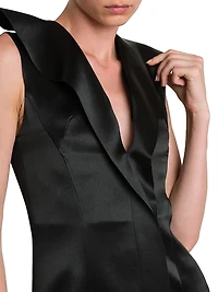 Duchesse Satin Sleeveless Midi-Dress
