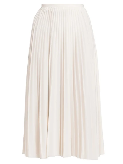 Pleated Crepe Midi-Skirt