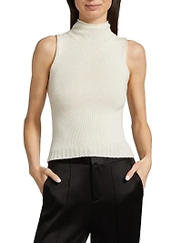 Feather-Embellished Cashmere & Wool Top