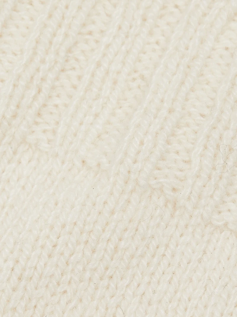 Feather-Embellished Cashmere & Wool Top