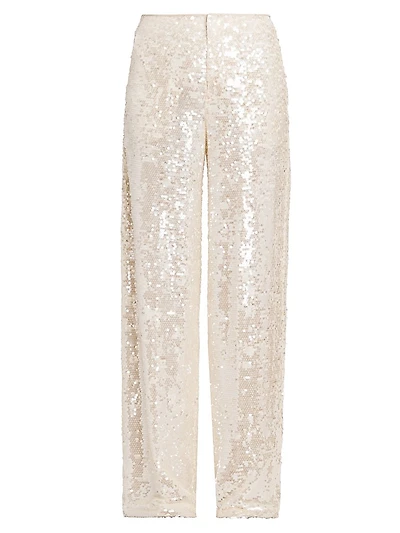 Sequined Straight-Leg Pants