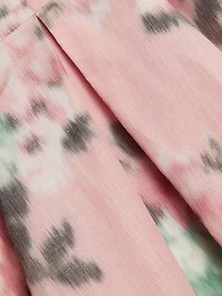 Floral Linen-Blend Cocktail Dress