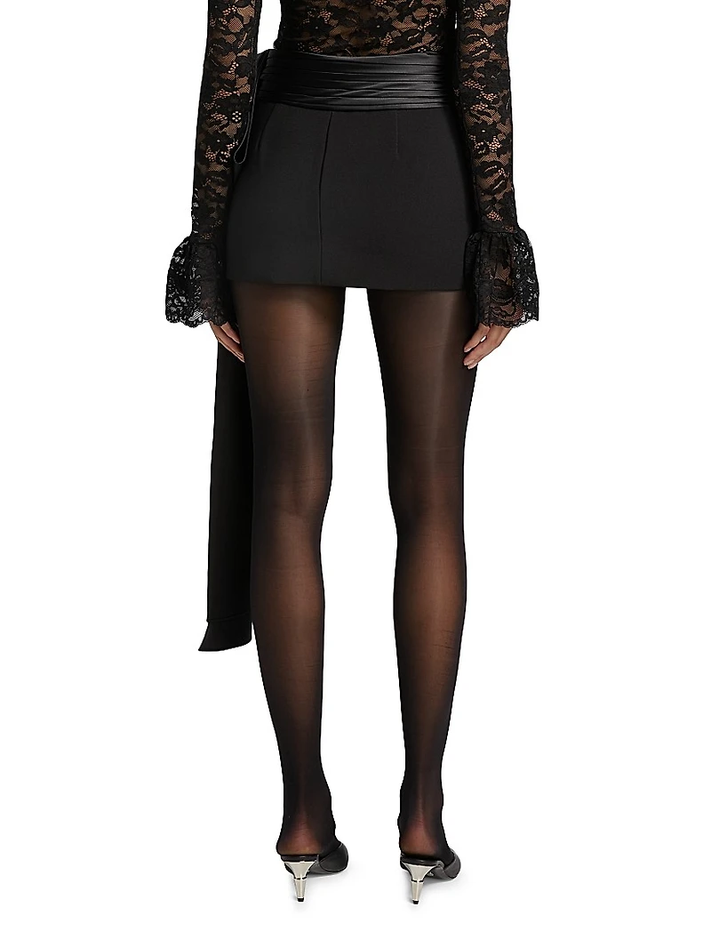 Bruni Tie-Waist Miniskirt