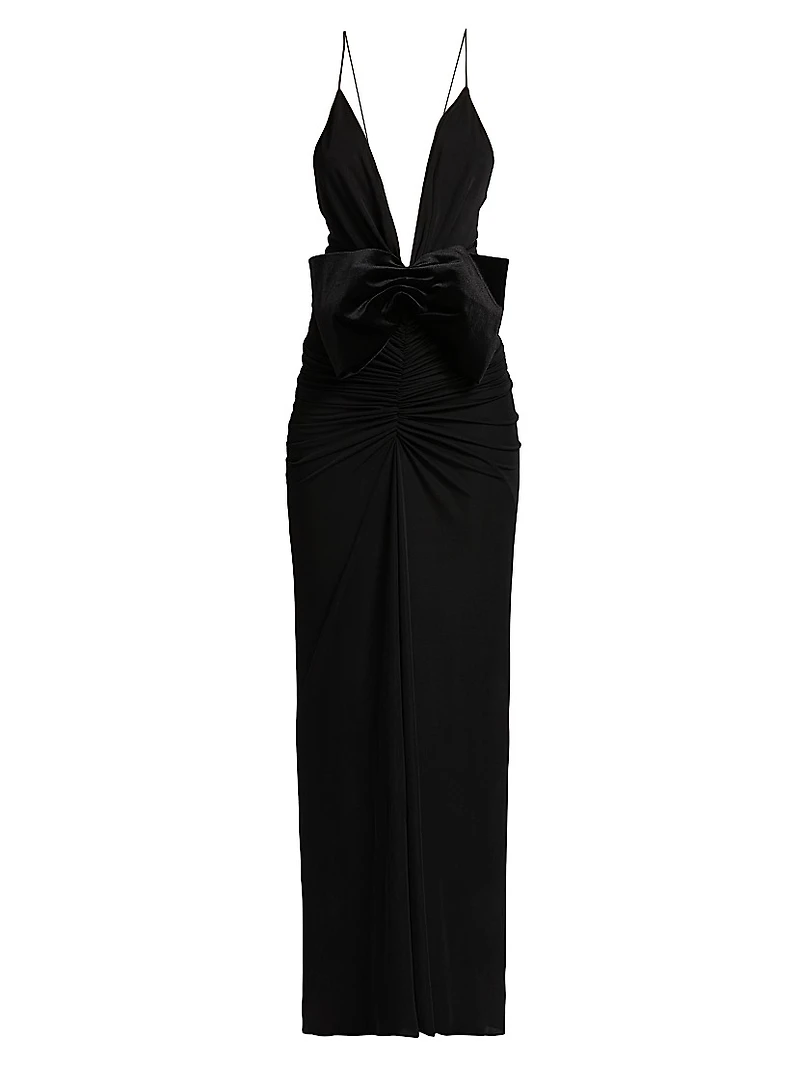 Valeria Plunge Jersey Column Gown