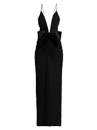Valeria Plunge Jersey Column Gown