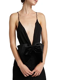 Valeria Plunge Jersey Column Gown