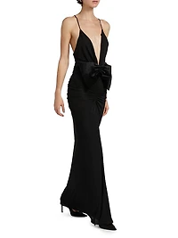 Valeria Plunge Jersey Column Gown