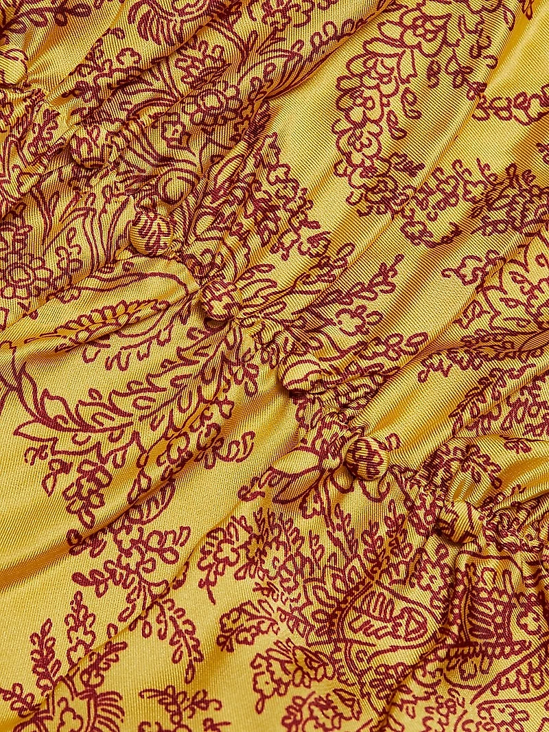 Olympia Paisley Ruffle Midi-Dress