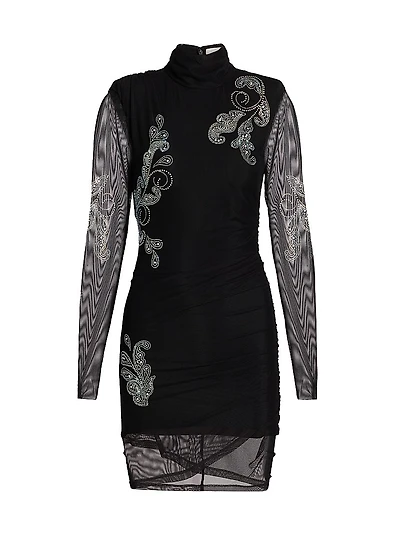 Marlene Embellished Paisley Minidress