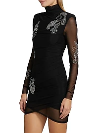 Marlene Embellished Paisley Minidress