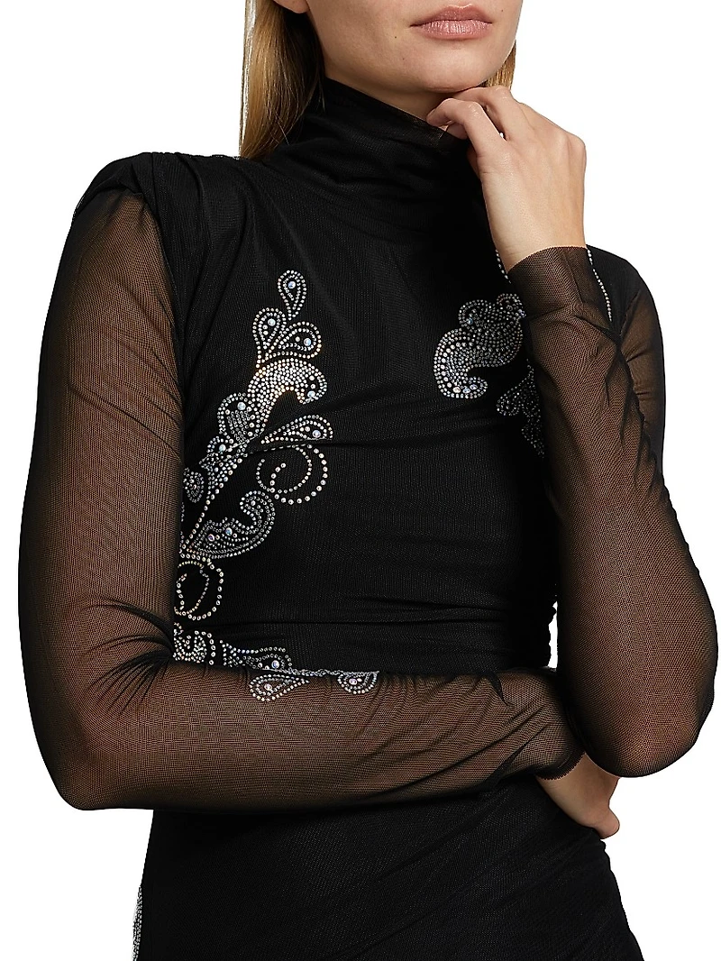 Marlene Embellished Paisley Minidress