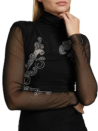 Marlene Embellished Paisley Minidress