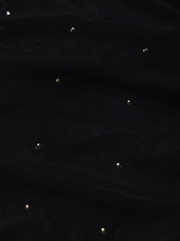 Heatset Shirred Mesh Turtleneck Top