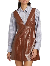 Tade Layered Faux Leather Minidress