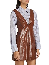 Tade Layered Faux Leather Minidress