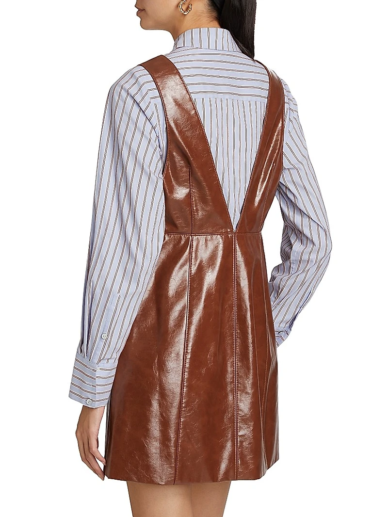 Tade Layered Faux Leather Minidress