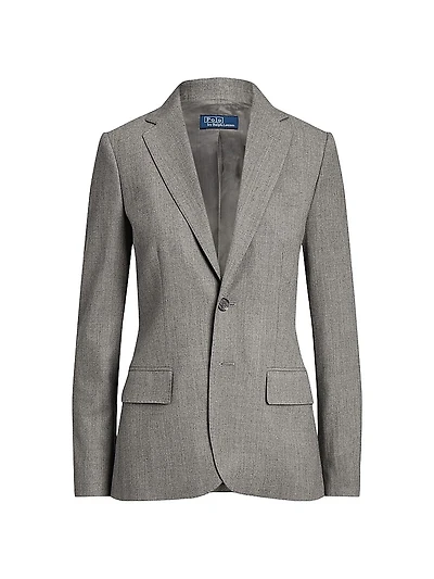 Single-Breasted Flannel Blazer