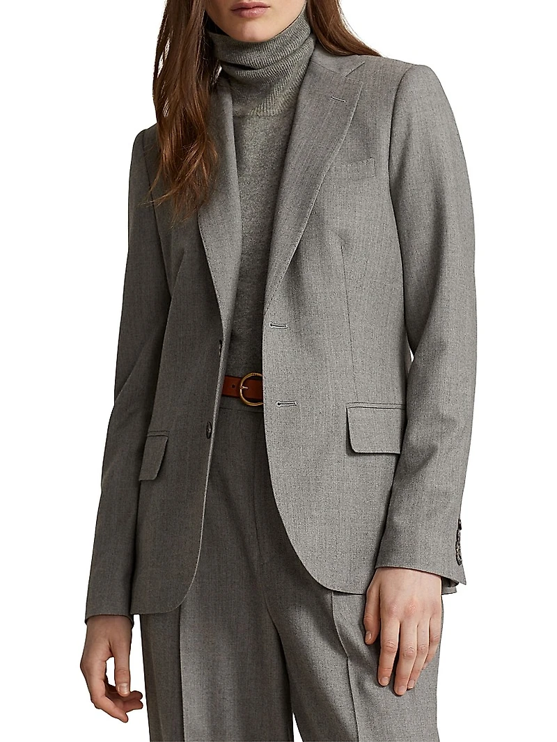 Single-Breasted Flannel Blazer