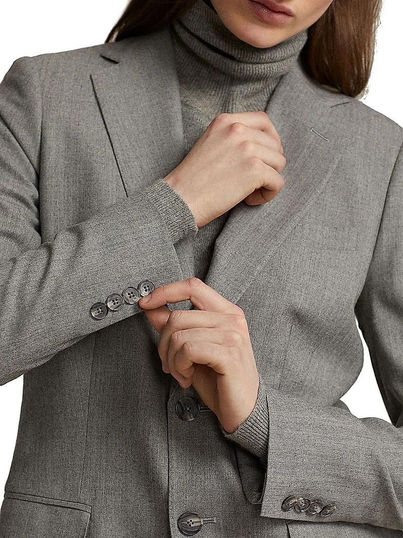 Single-Breasted Flannel Blazer