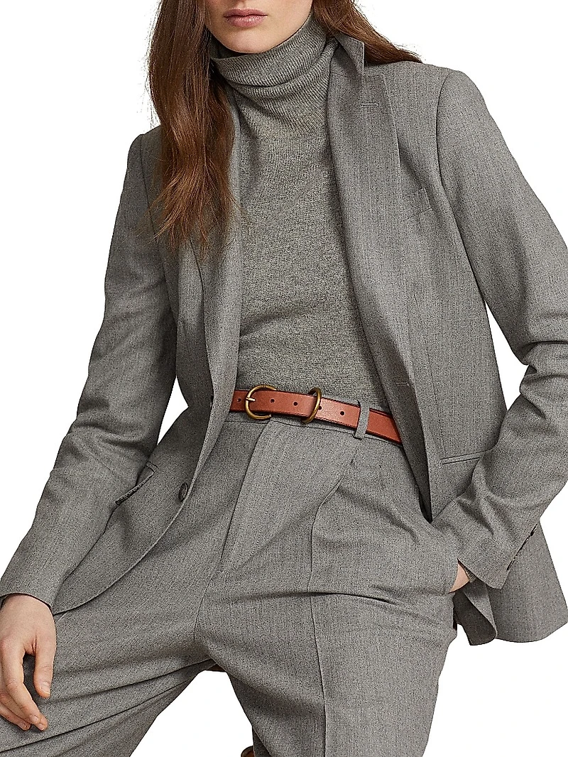 Single-Breasted Flannel Blazer