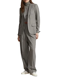 Single-Breasted Flannel Blazer