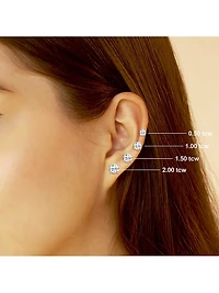 14K Gold & Diamond Bezel Stud Earrings/0.50.6.00 TCW