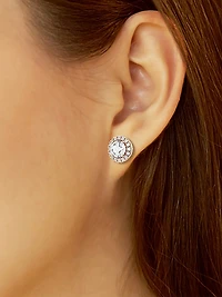14K Gold & Diamond Round Halo Stud Earrings/0.64-2.41 TCW