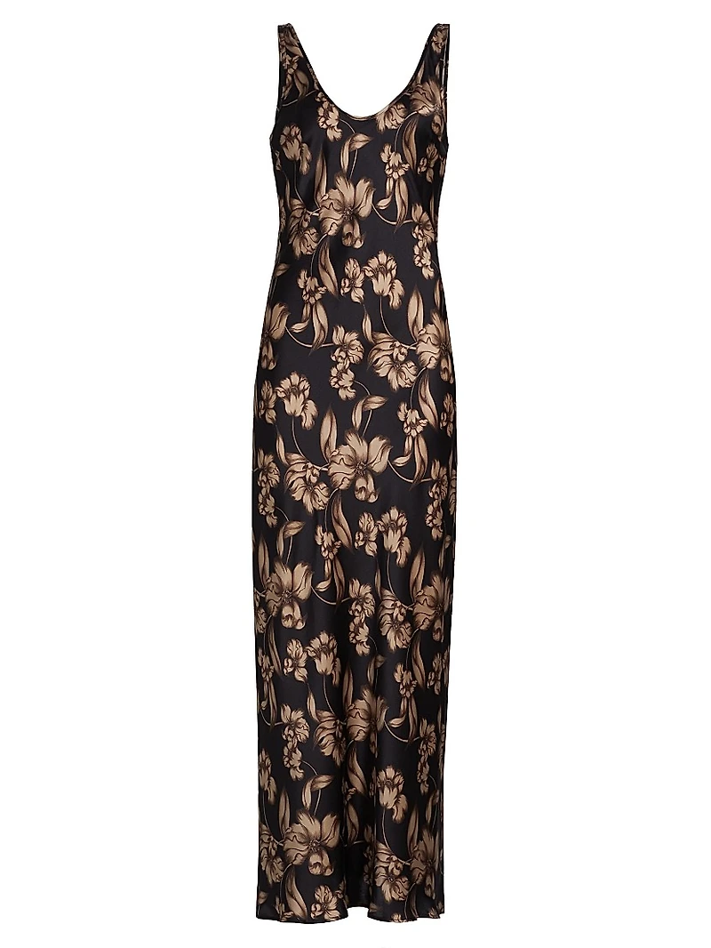 Clare Floral Silk Slip Gown