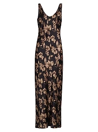 Clare Floral Silk Slip Gown