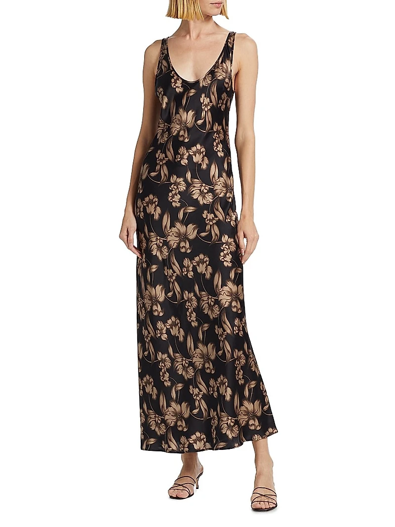 Clare Floral Silk Slip Gown