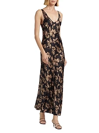 Clare Floral Silk Slip Gown