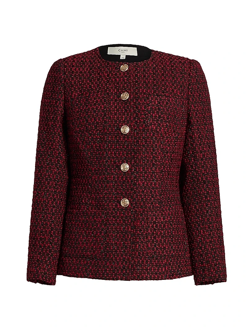 Wrenley Metallic Wool-Blend Tweed Jacket