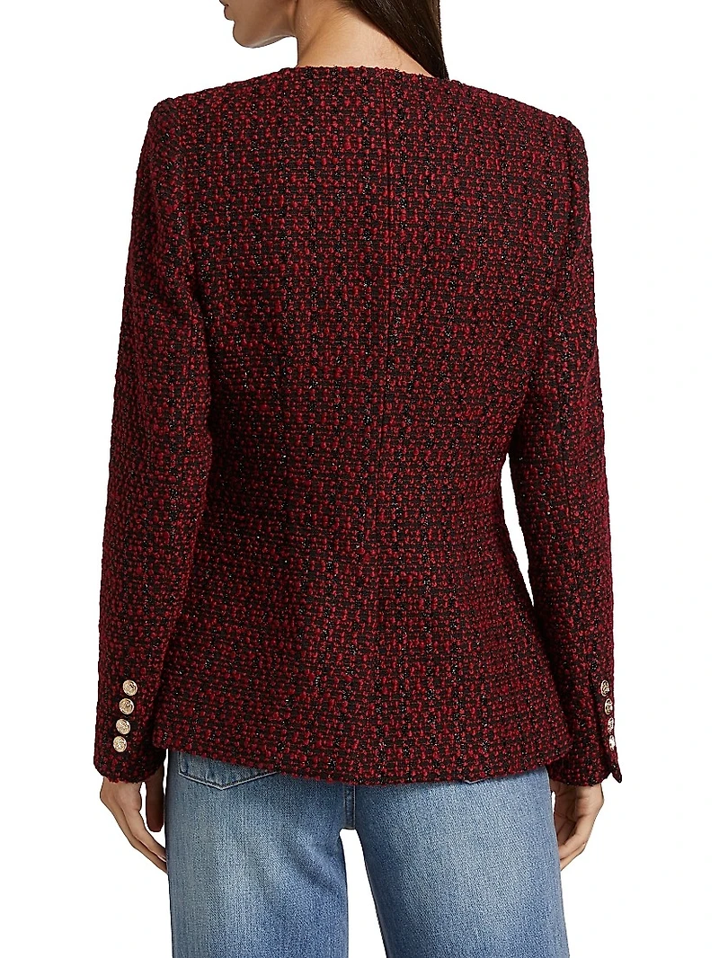 Wrenley Metallic Wool-Blend Tweed Jacket