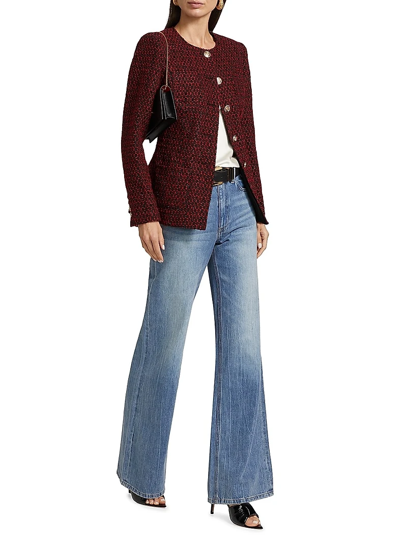 Wrenley Metallic Wool-Blend Tweed Jacket