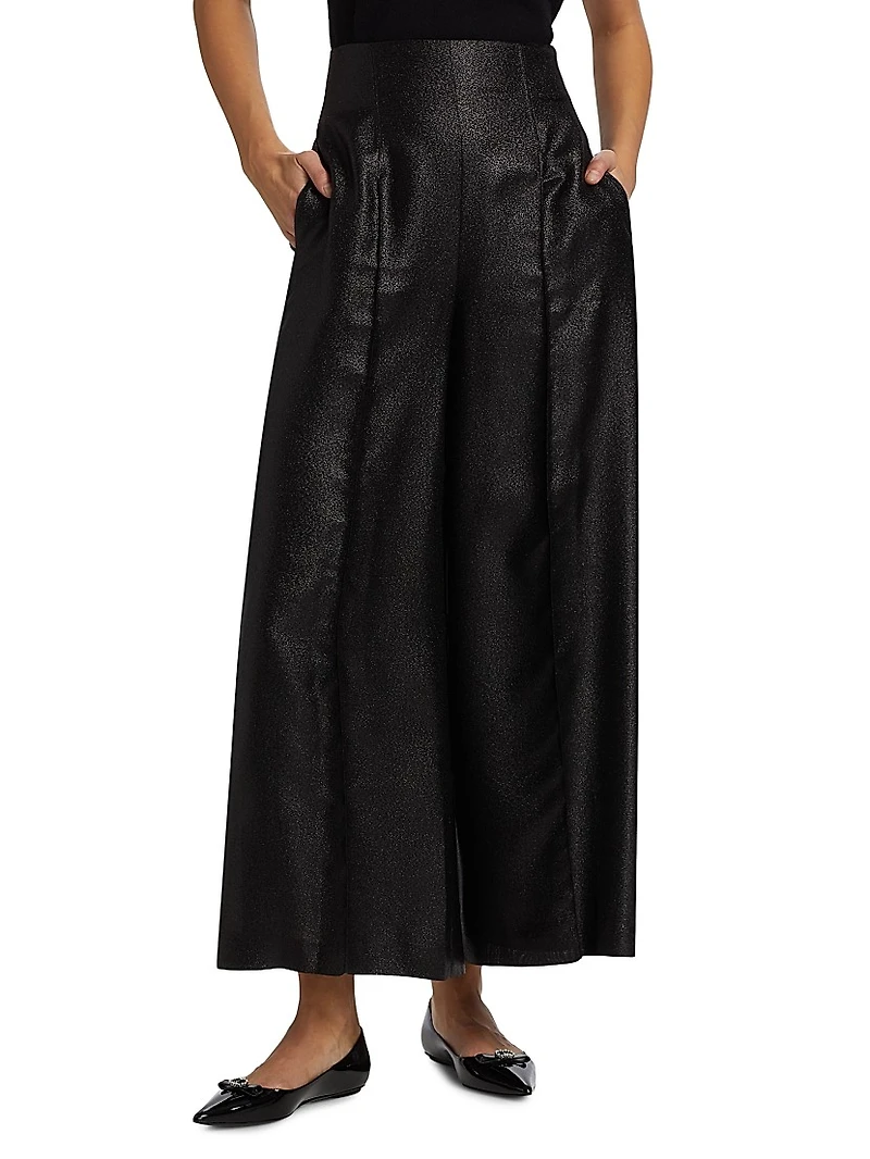 Venus Metallic Wide-Leg Pants