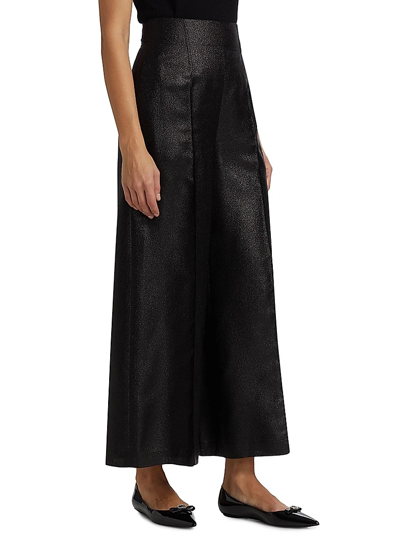 Venus Metallic Wide-Leg Pants