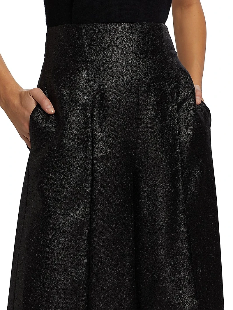 Venus Metallic Wide-Leg Pants