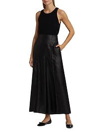 Venus Metallic Wide-Leg Pants