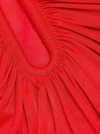 Victoria Ruched Jersey Halter A-Line Gown